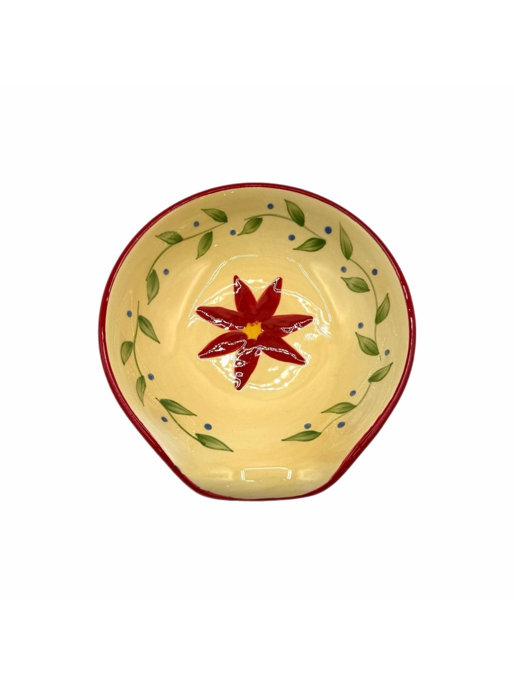 Vintage Pfaltzgraff Napoli Pistoulet Ceramic Spoon Rest – Yellow – Blue – Green